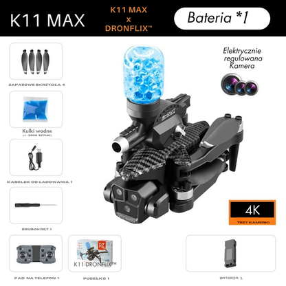 DRONFLIX™ K11 MAX - STRZELAJĄCY DRON Z PILOTEM + KAMERĄ